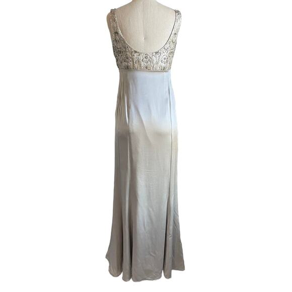 Niteline Formal Champagne Silk Beaded Long Dress with Jacket - Picture 11 of 16